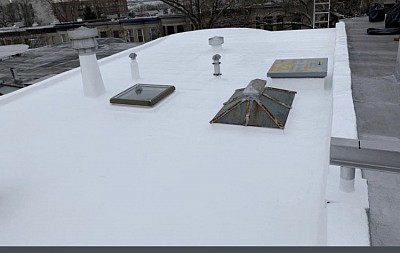 New flat roofing restorations, leak stoppers